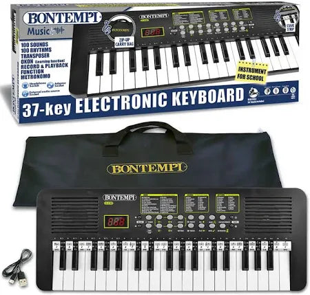 Bontempi 15 3787 Music Tastiera musicale digitale scolastica 37 Tasti Nero