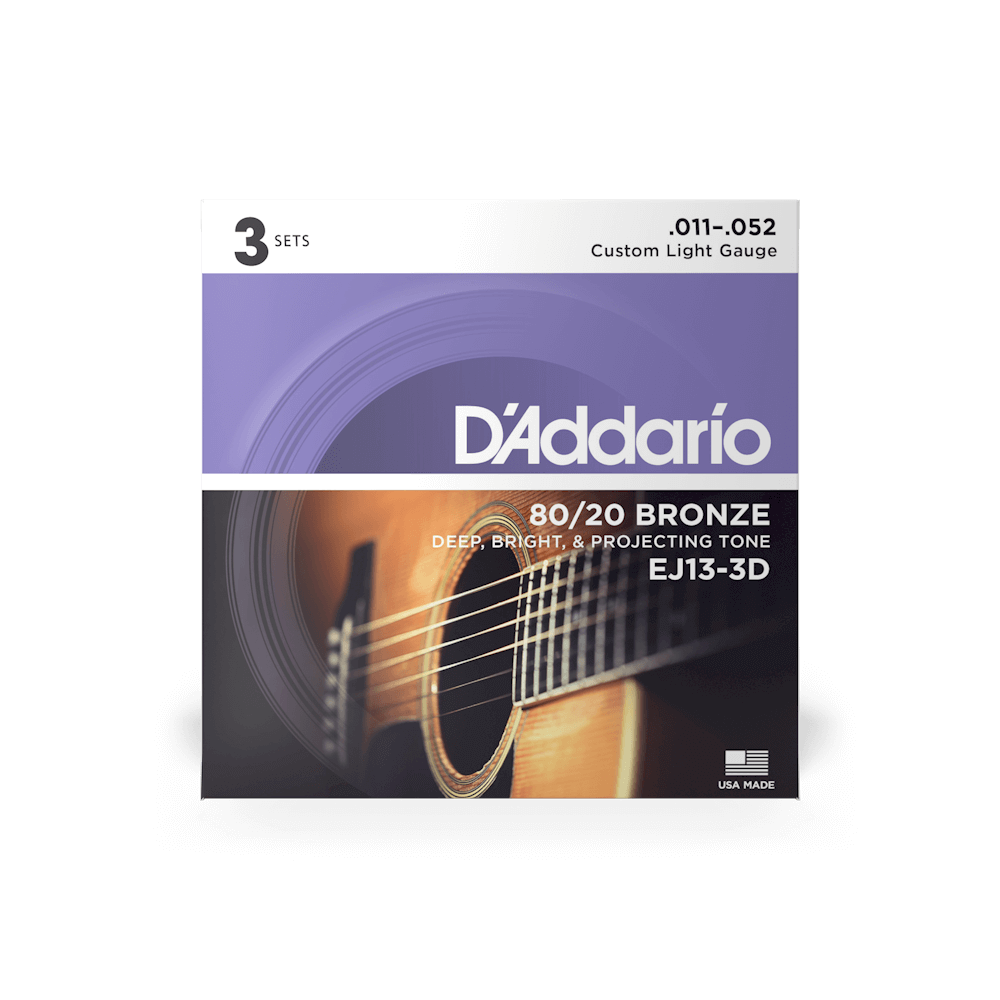 D’Addario Ej13-3D Pack 3 mute Bronze wound Custom Light 011/052
