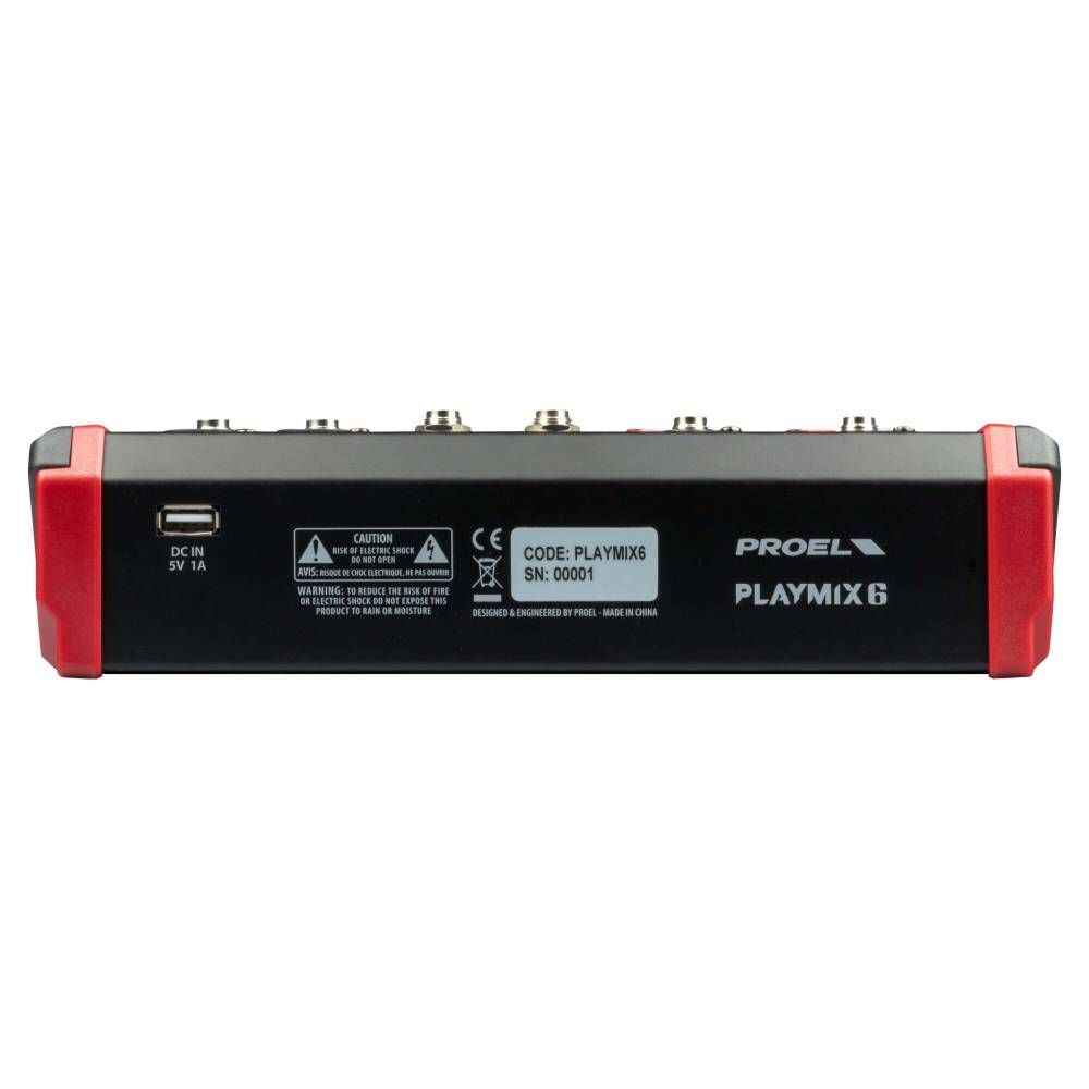 PROEL PLAYMIX 6 • Mixer Analogico 6 canali con Effetti, Bluetooth e Lettore/Registratore USB