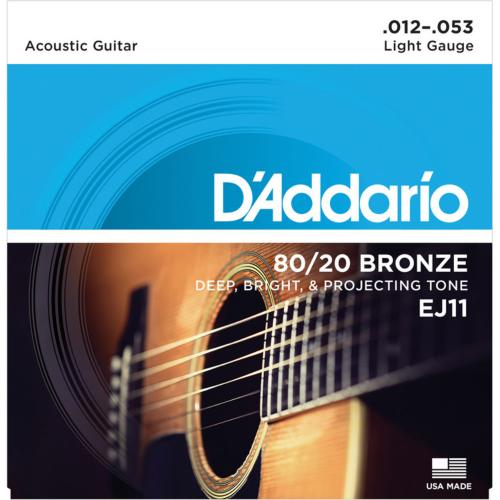 D'ADDARIO EJ11 80/20 BRONZE ROUND WOUND - MUTA LIGHT .012-.053