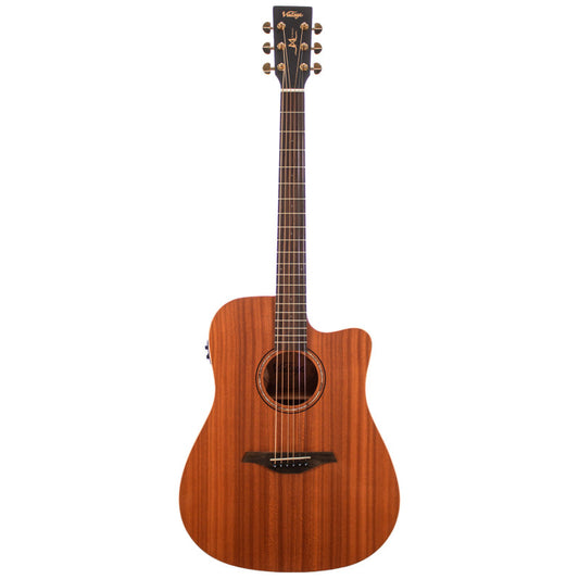 VINTAGE VEC400MH VEC400 Dreadnought Cutaway Satin Mahogany