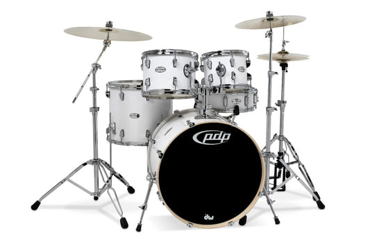 PDP Mainstage 5-piece Complete Drum Set with Hardware & Paiste Cymbals - Gloss White