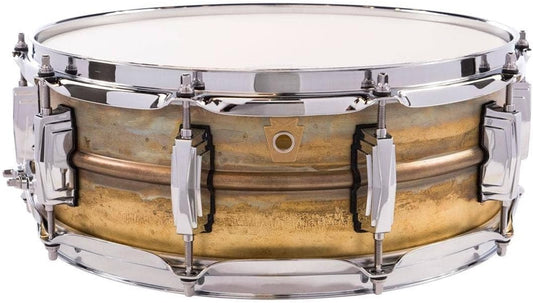 LB454R Ludwig rullante 5x14 Raw Brass - Fusto in  ottone grezzo - Blocchetti ImperialI