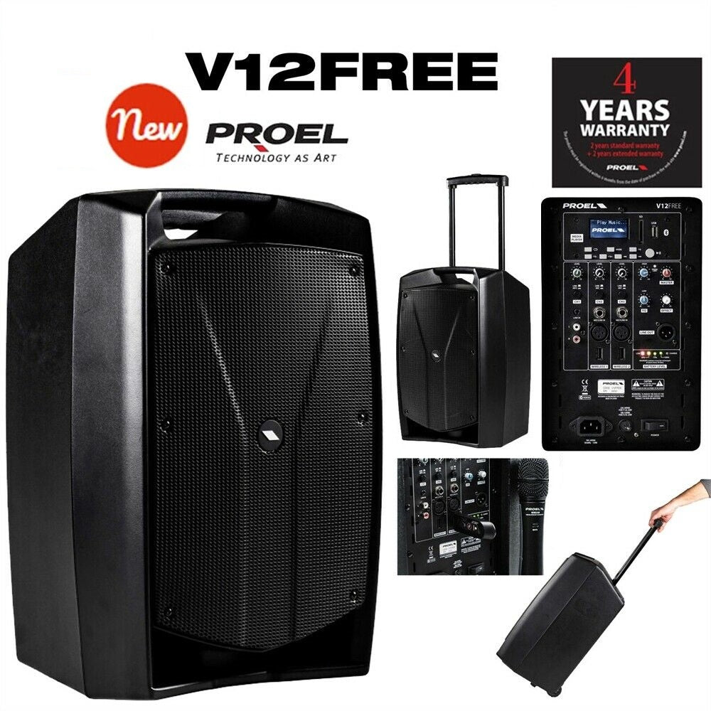 PROEL V12FREE sistema audio portatile Trolley 400 watt con USB SD Bluetooth