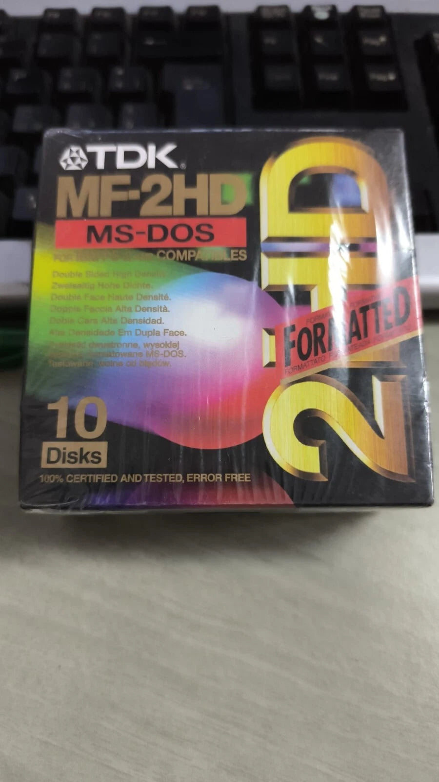 Scatola Floppy Disk TDK MF-2HD 10 Unità - NUOVA Sigillata - MS-DOS Formatted OTT