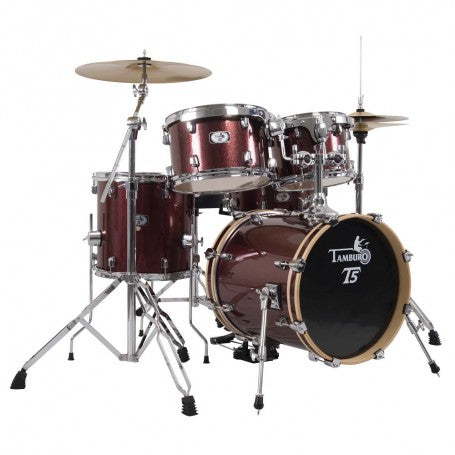 TAMBURO T5 S16 RSSK Red Sparkle con aste  e piatti