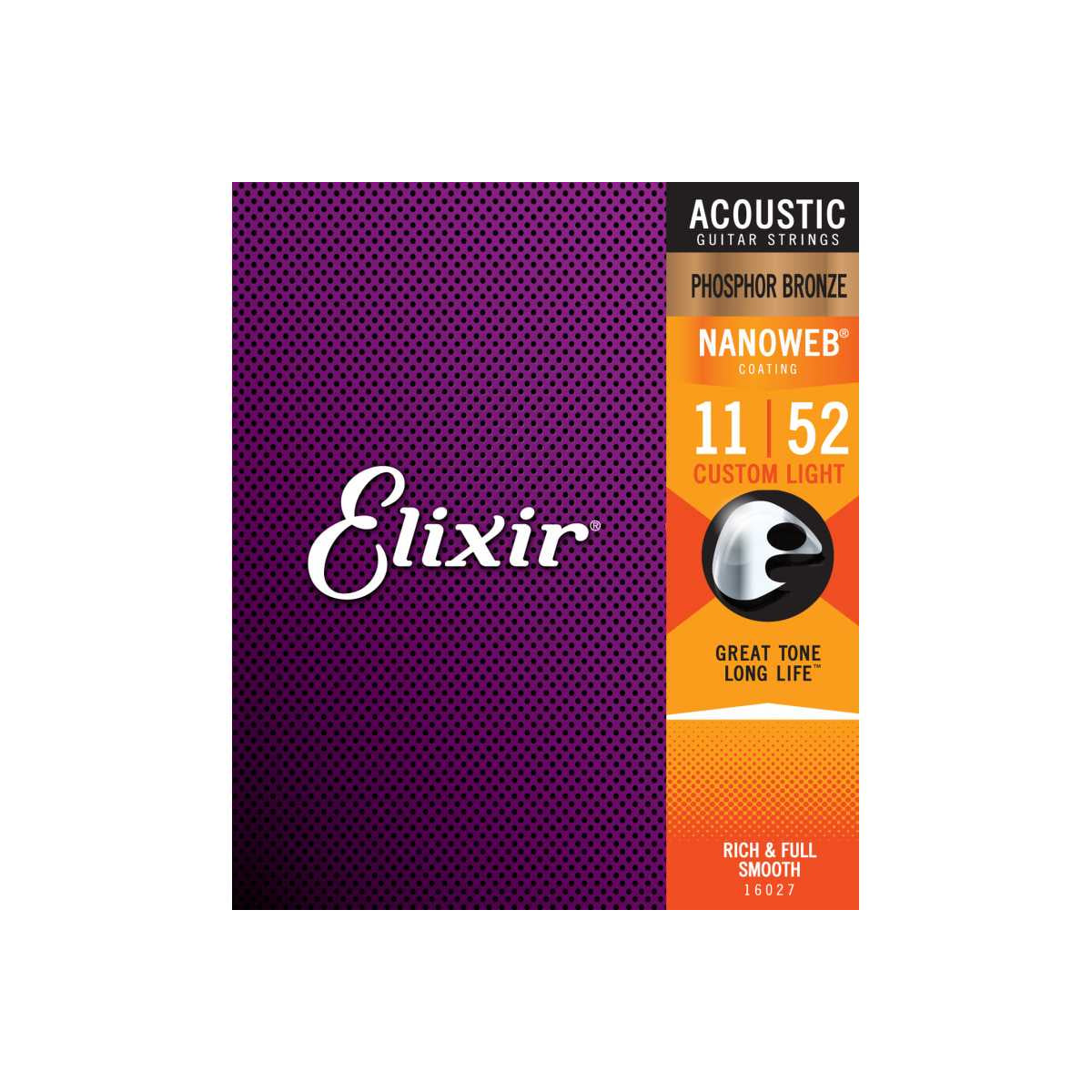ELIXIR Nanoweb 16027 Custom Light Phosphor Bronze 11-52