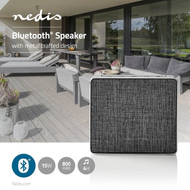 NEDIS Haut-Parleur Bluetooth® 15 W Design GRIGIO METALLO