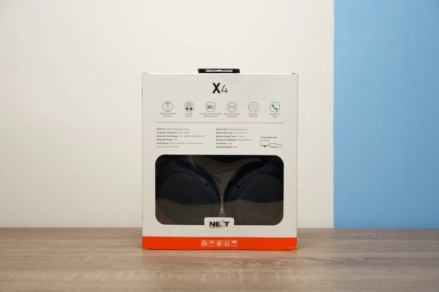 NEXT X4 - Cuffie BT wireless con lettore di schede SD integrato e funzione radio FM