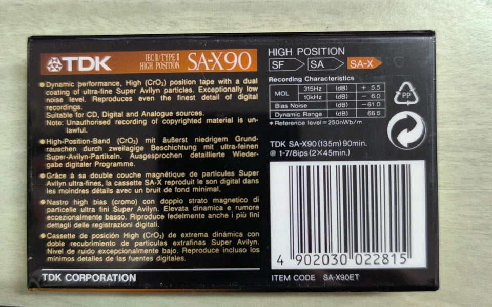 tdk sa-x 90 high position IECII/ type II nuova sigillata