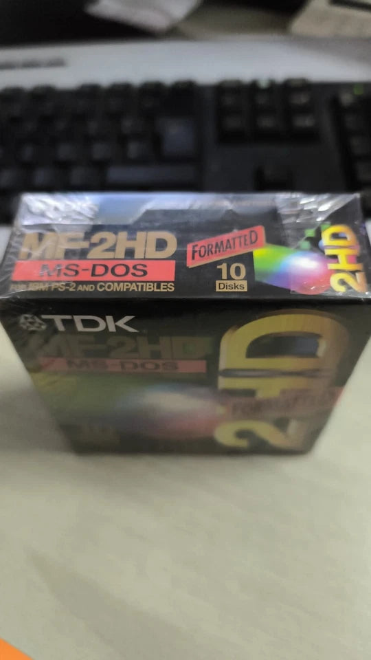 Scatola Floppy Disk TDK MF-2HD 10 Unità - NUOVA Sigillata - MS-DOS Formatted OTT