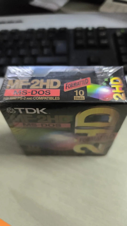 Scatola Floppy Disk TDK MF-2HD 10 Unità - NUOVA Sigillata - MS-DOS Formatted OTT