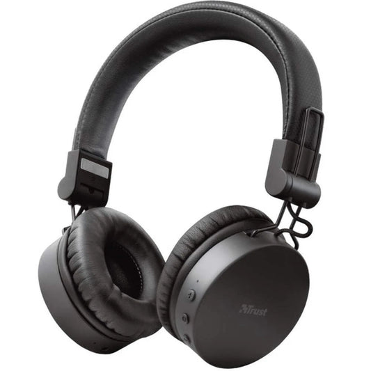 TRUST TONES CUFFIE BLUETOOTH SENZA FILI WIRELESS PIEGHEVOLI SMARTPHONE PC NERA