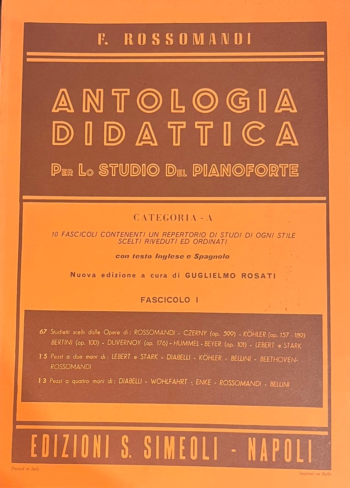 Antologia Didattica - Per lo studio del pianoforte -  Fascicolo 1 - F. Rossomandi