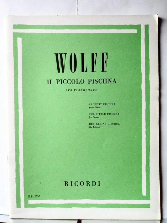 WOLFF il Piccolo Pischna Metodo di tecnica per pianoforte Ed. Ricordi Nuovo