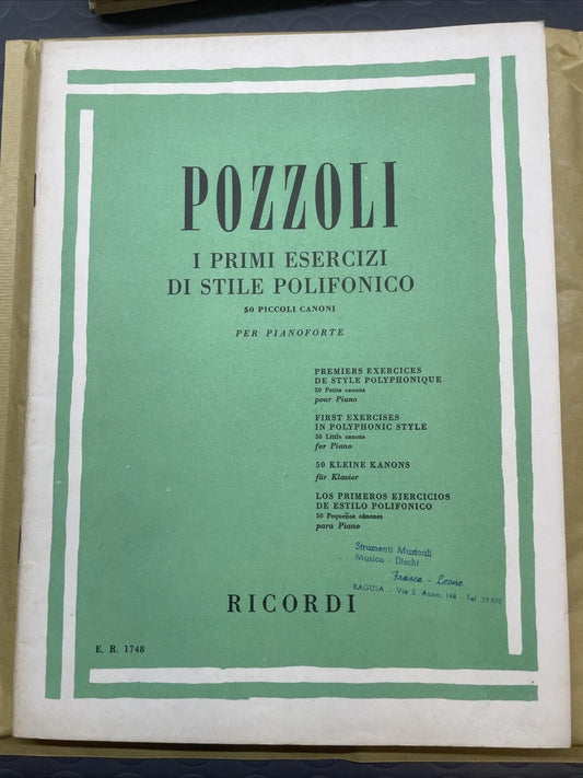 Pozzoli - I primi esercizi in stile polifonico