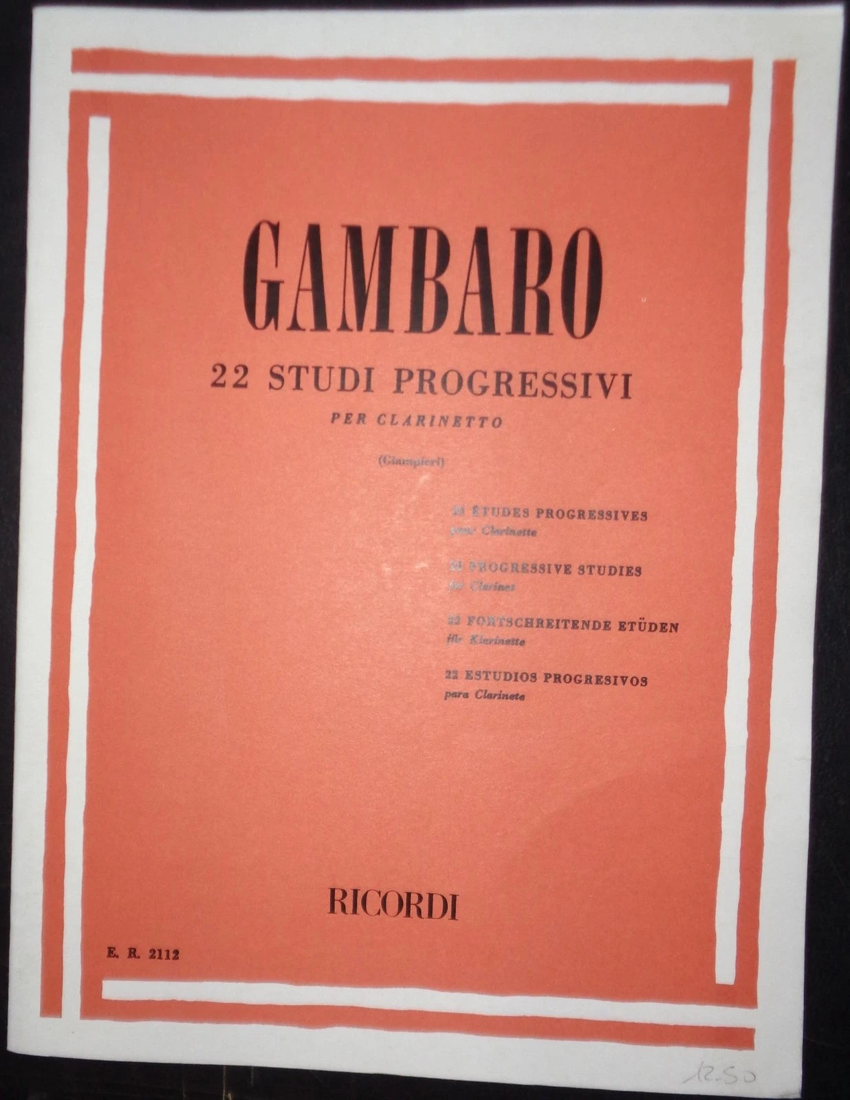 Gambaro - 22 studi progressivi - Per clarinetto